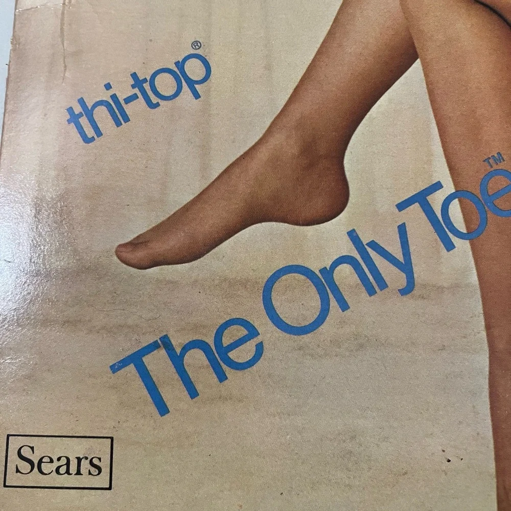 Vintage Sears Cling-alon Thi-Top stockings Sandstone Classic Fit NOS